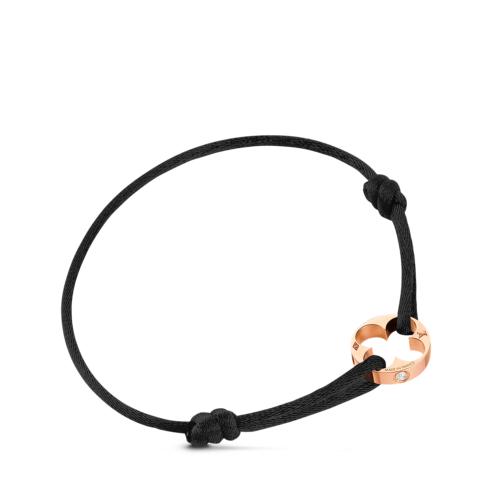 Empreinte Cord Bracelet, Pink Gold and Diamonds - Jewelry